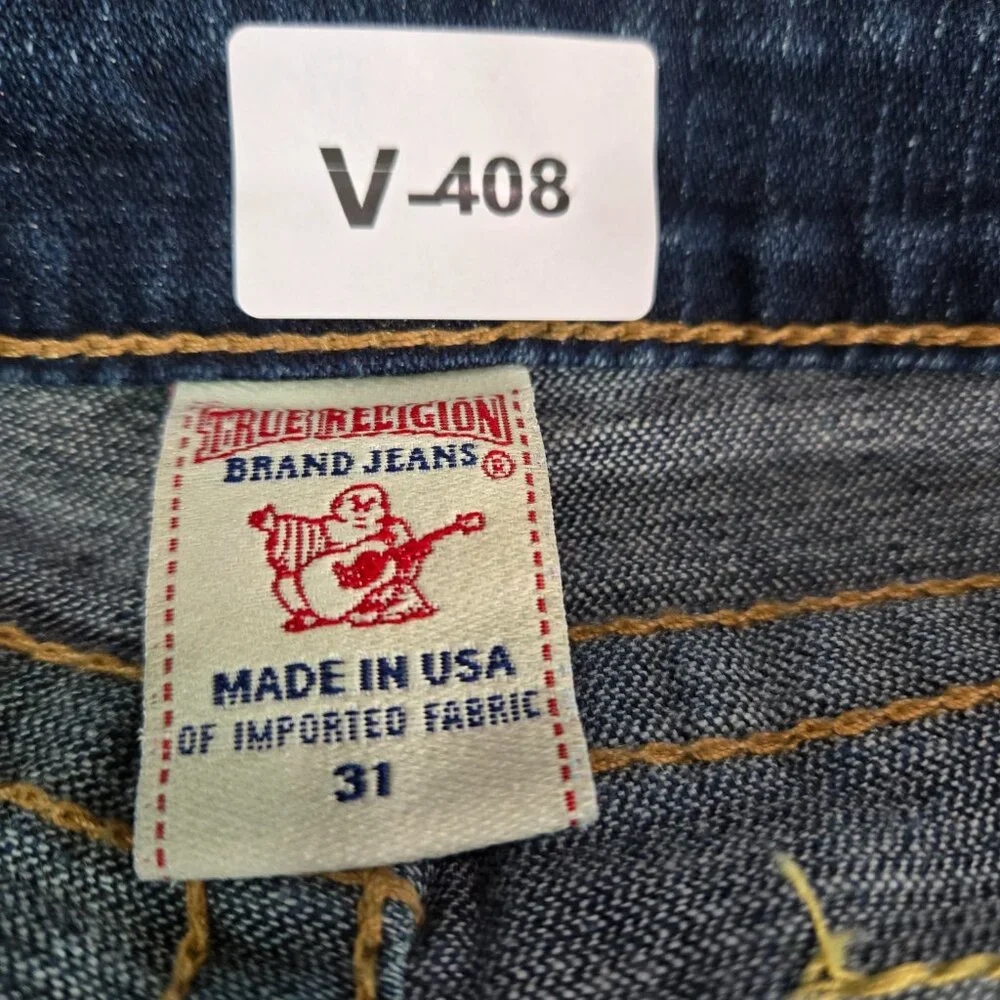 True Religion Men‎ Jean Shorts 31 Blue Denim Cuffed Medium Wash 12